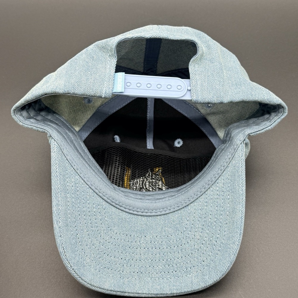 Seager Denim Horse Head Horseshoe Logo Adjustable Hat Cap Light Wash Blue NWT - Picture 7 of 9